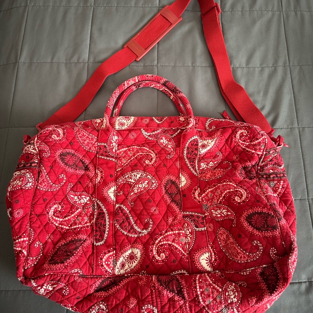 Vera Bradley Red Paisley Quilted Travel Bag